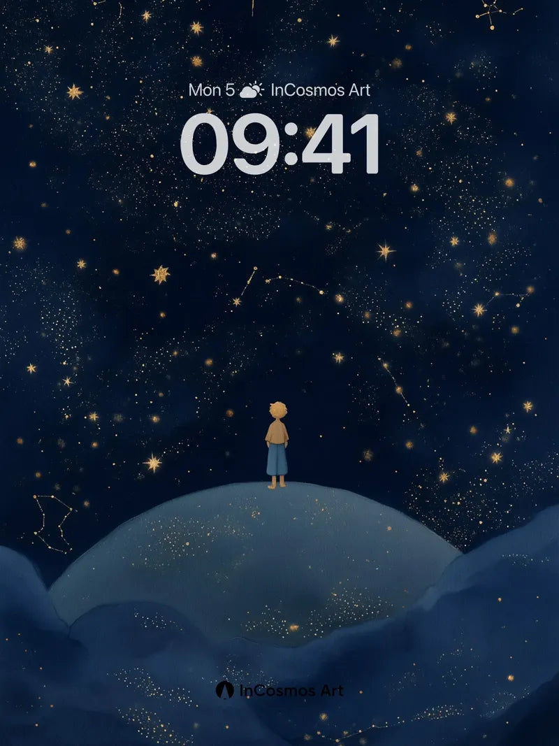 Stellar Whisper Wallpaper with Celestial Trails