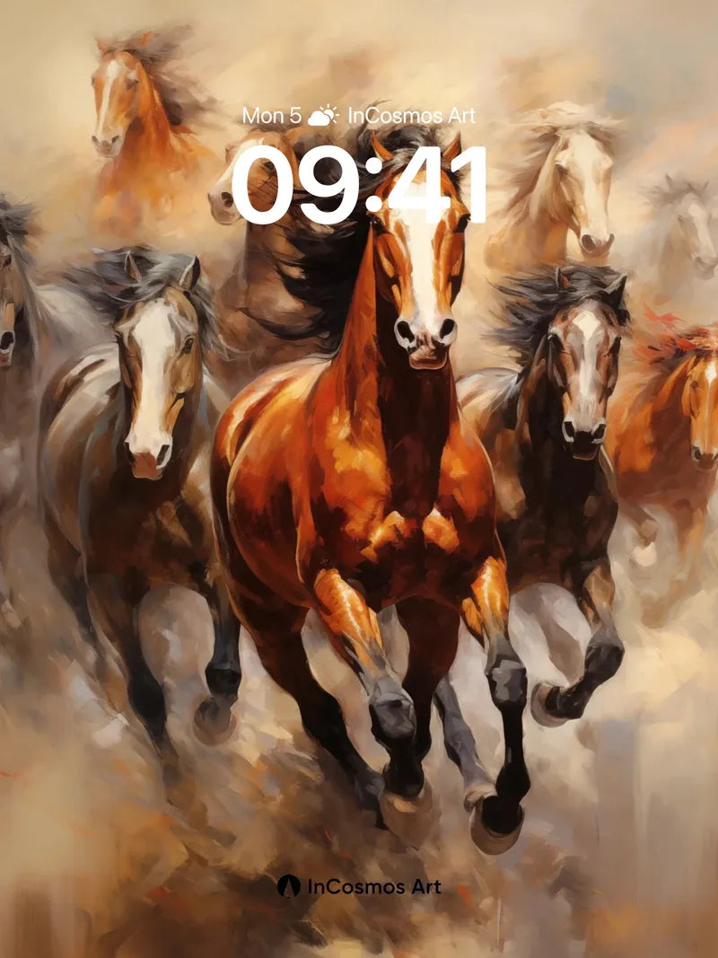 Thundering Canvas Wallpaper with Wild Horses