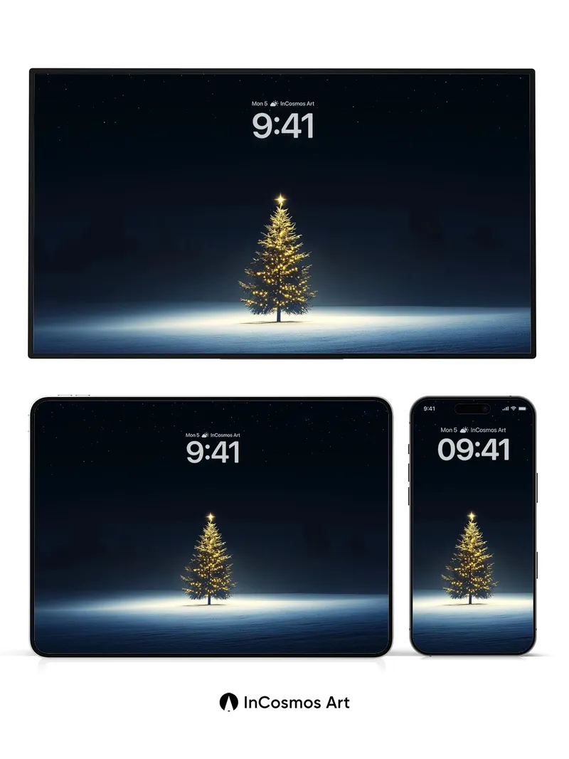 Solitary Radiance Wallpaper with Starlit Silence