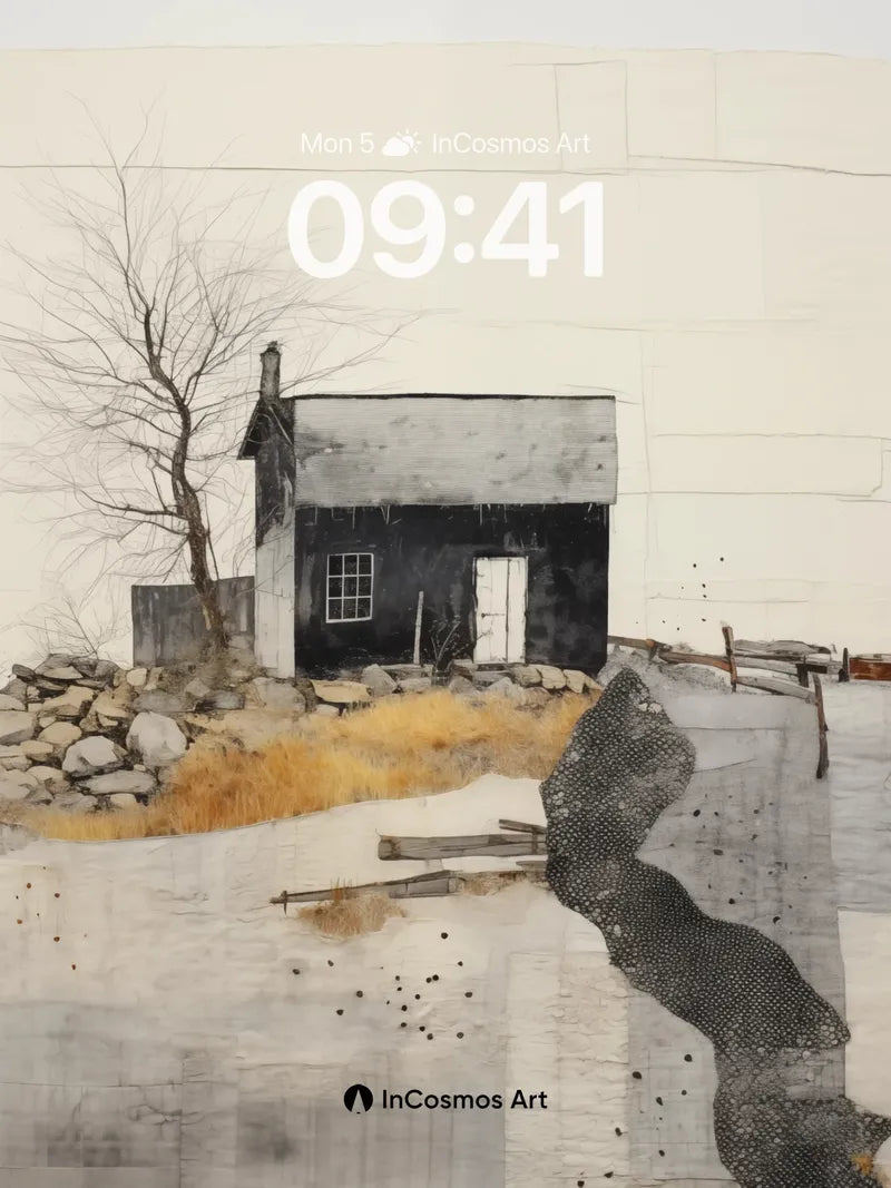 Winter Silence Wallpaper with Stone and Shadow