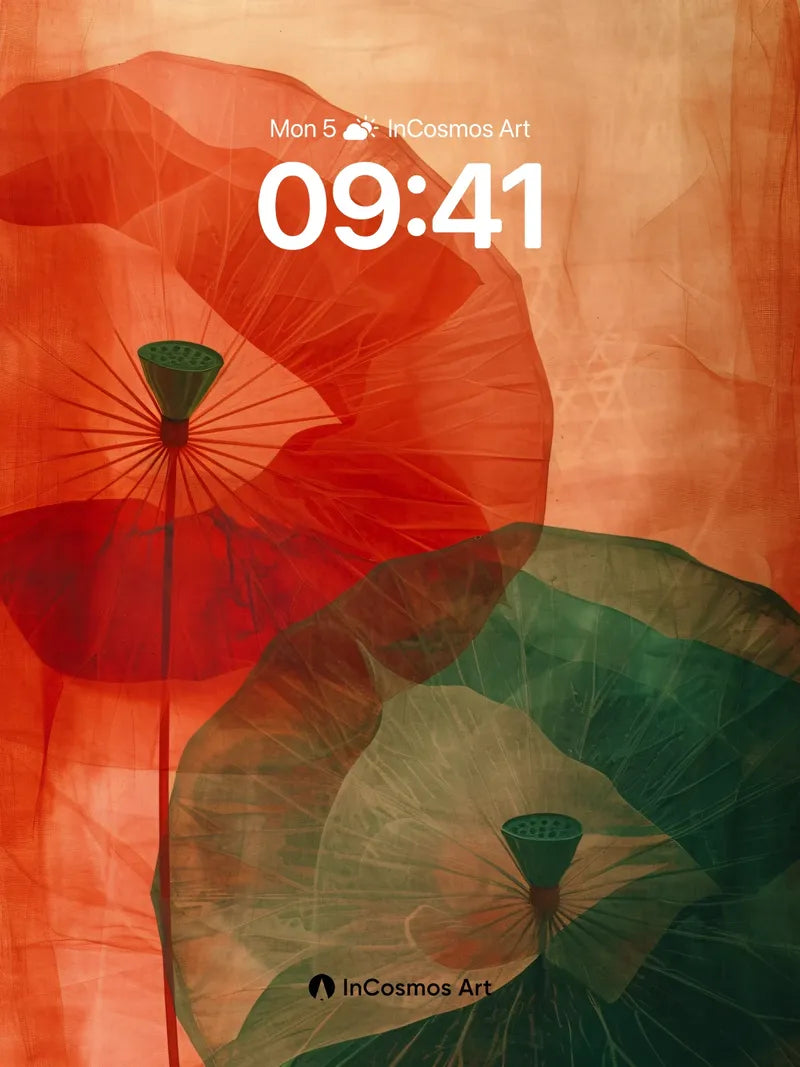 Crimson Veil Wallpaper with Whispering Petals wallpaper for iPhone, iPad & Mac