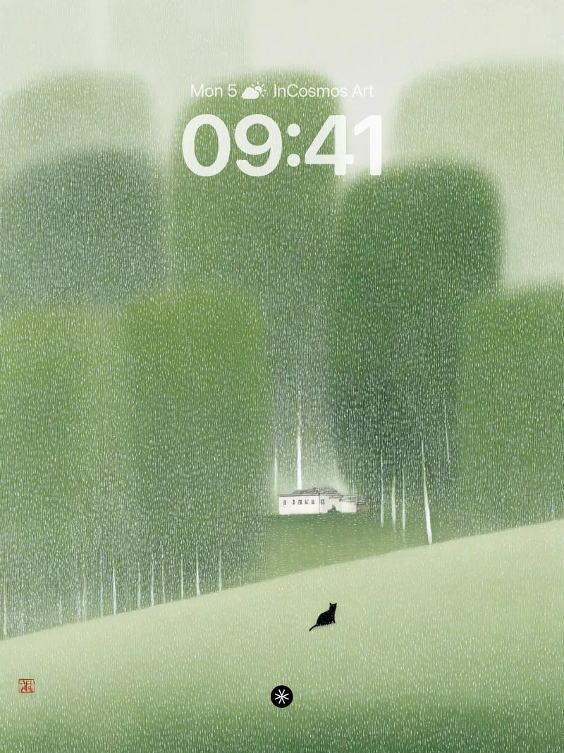 Solitary Mist Wallpaper with Fading Hills wallpaper for iPhone, iPad & Mac