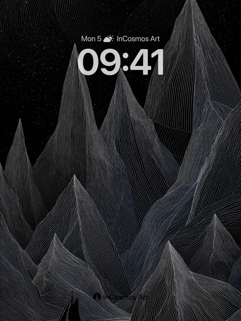 Silent Peaks Wallpaper with Whispering Lines