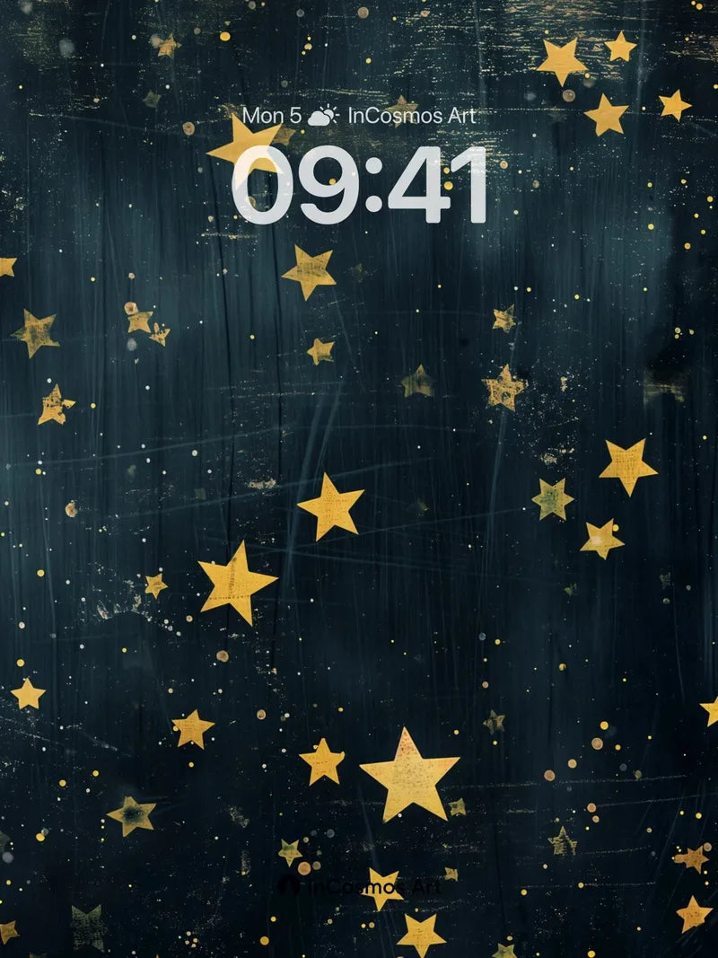 Nocturnal Gold Wallpaper with Starlit Scratches