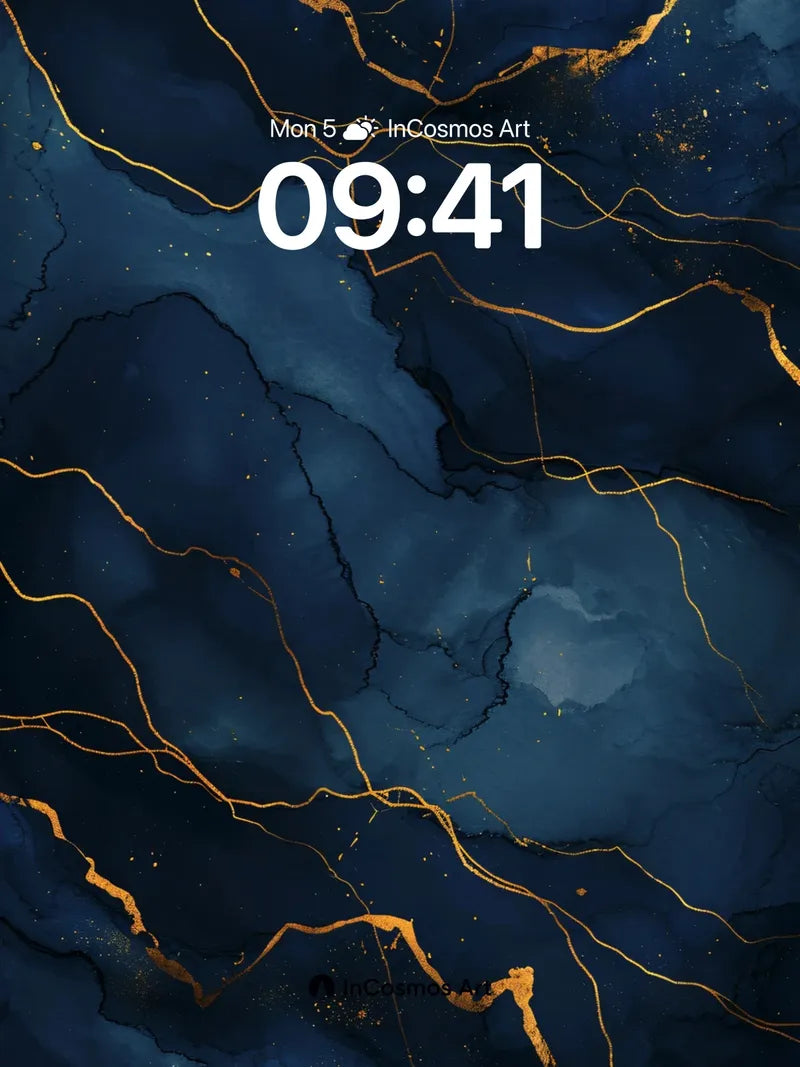 Midnight Vein Wallpaper with Golden Threads