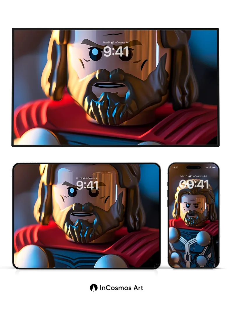 Storm-Struck Hero Wallpaper with LEGO Texture