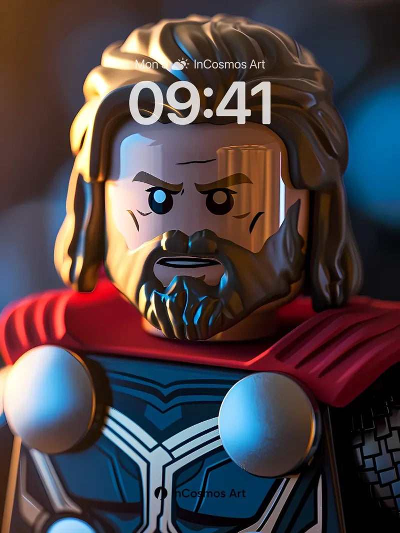 Storm-Struck Hero Wallpaper with LEGO Texture