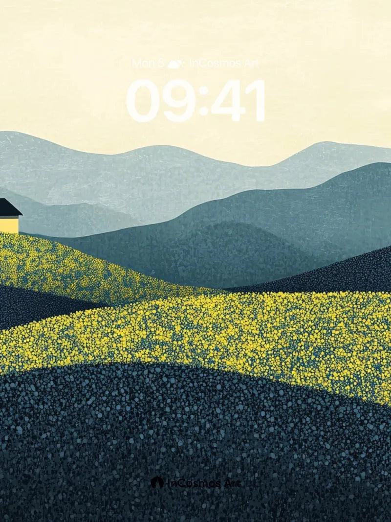 Serenity Ridge Wallpaper with Golden Fields