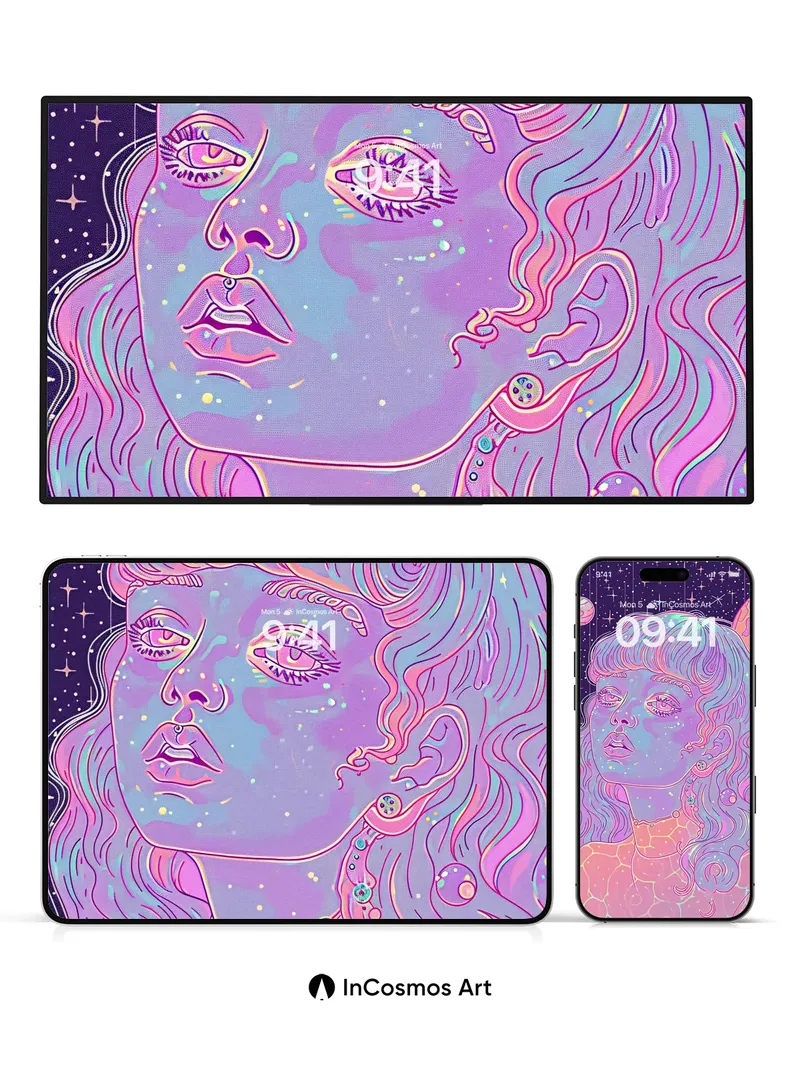 Cosmic Mirage Wallpaper with Starlit Skin