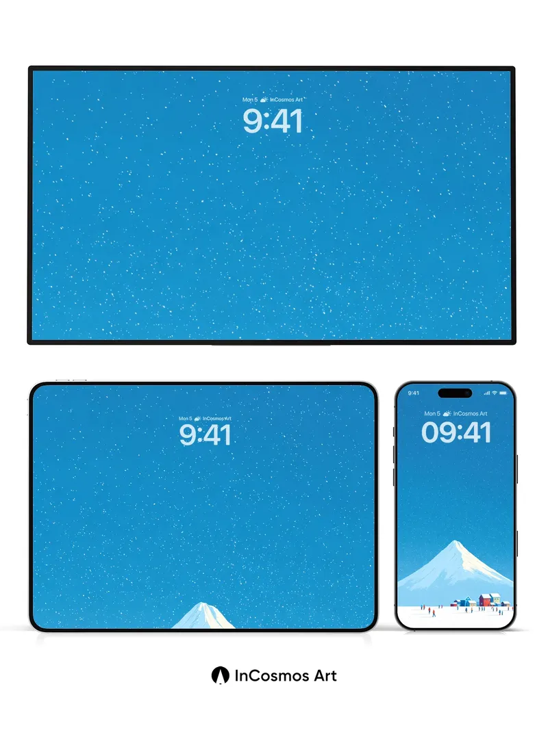 Serenity Snowcap Wallpaper with Whispering Peaks