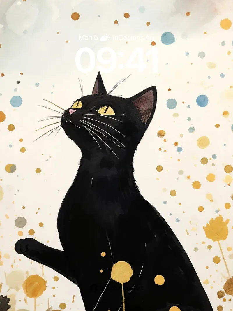 Midnight Whispers Wallpaper with Golden Dots wallpaper for iPhone, iPad & Mac