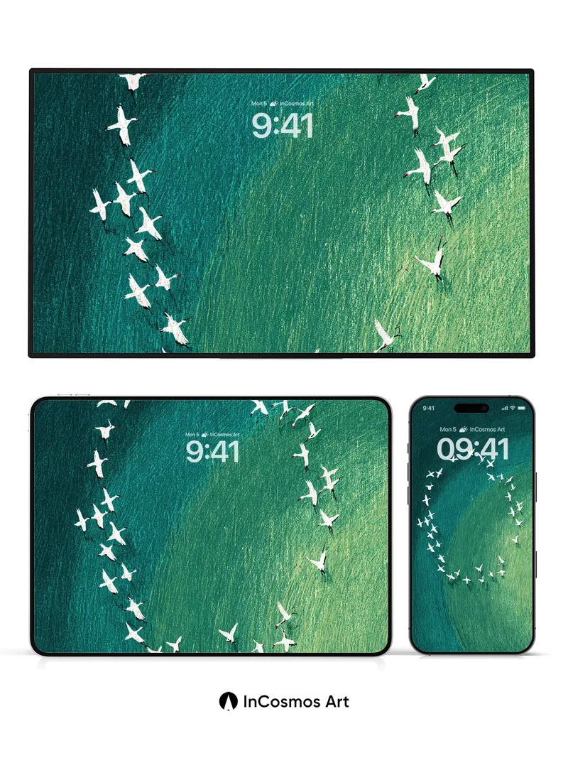 Serenity Spiral Wallpaper with Feathered Path