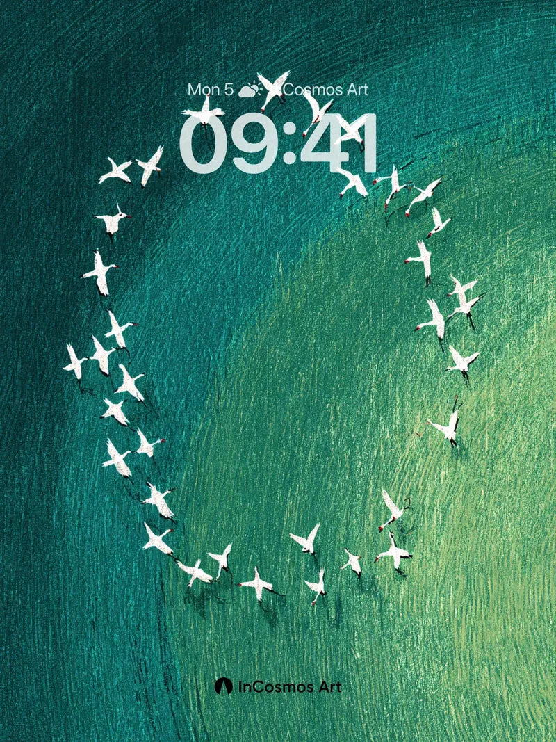 Serenity Spiral Wallpaper with Feathered Path