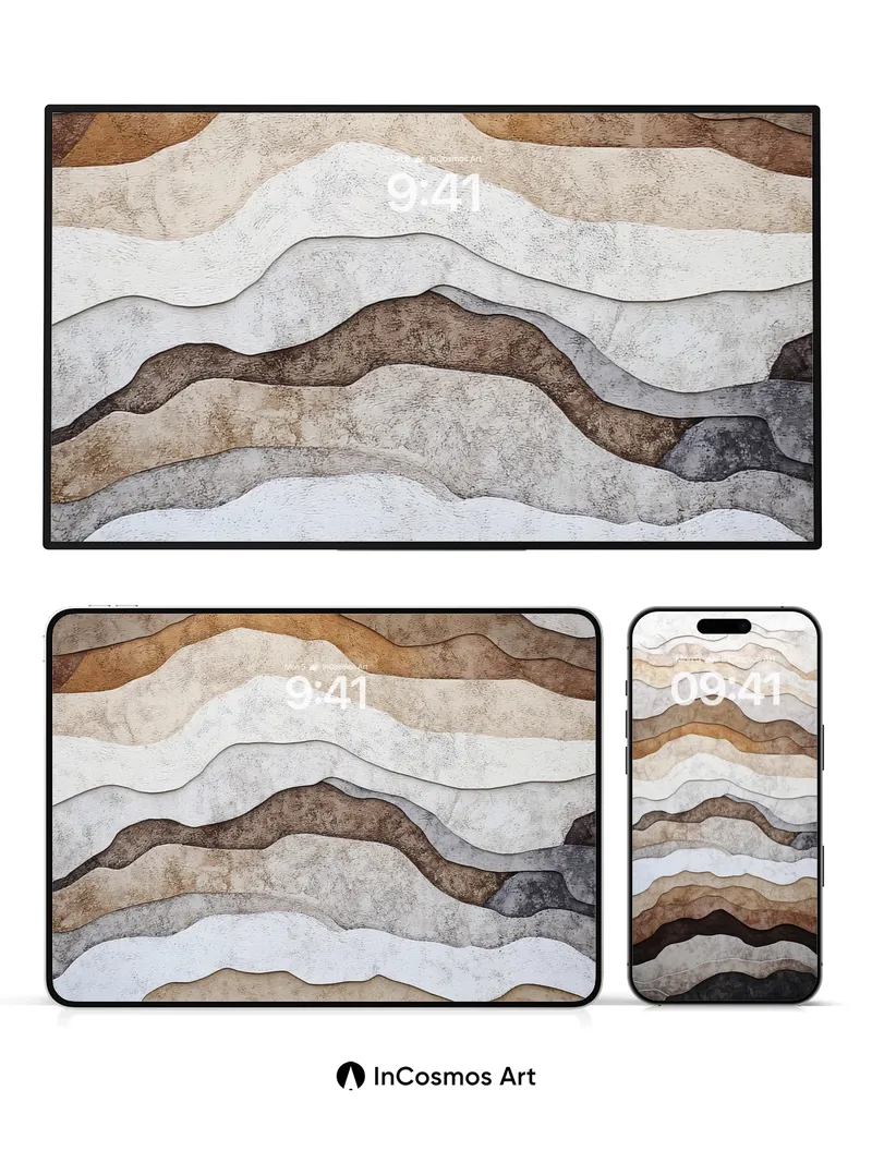 Sculpted Earth Wallpaper with Flowing Strata