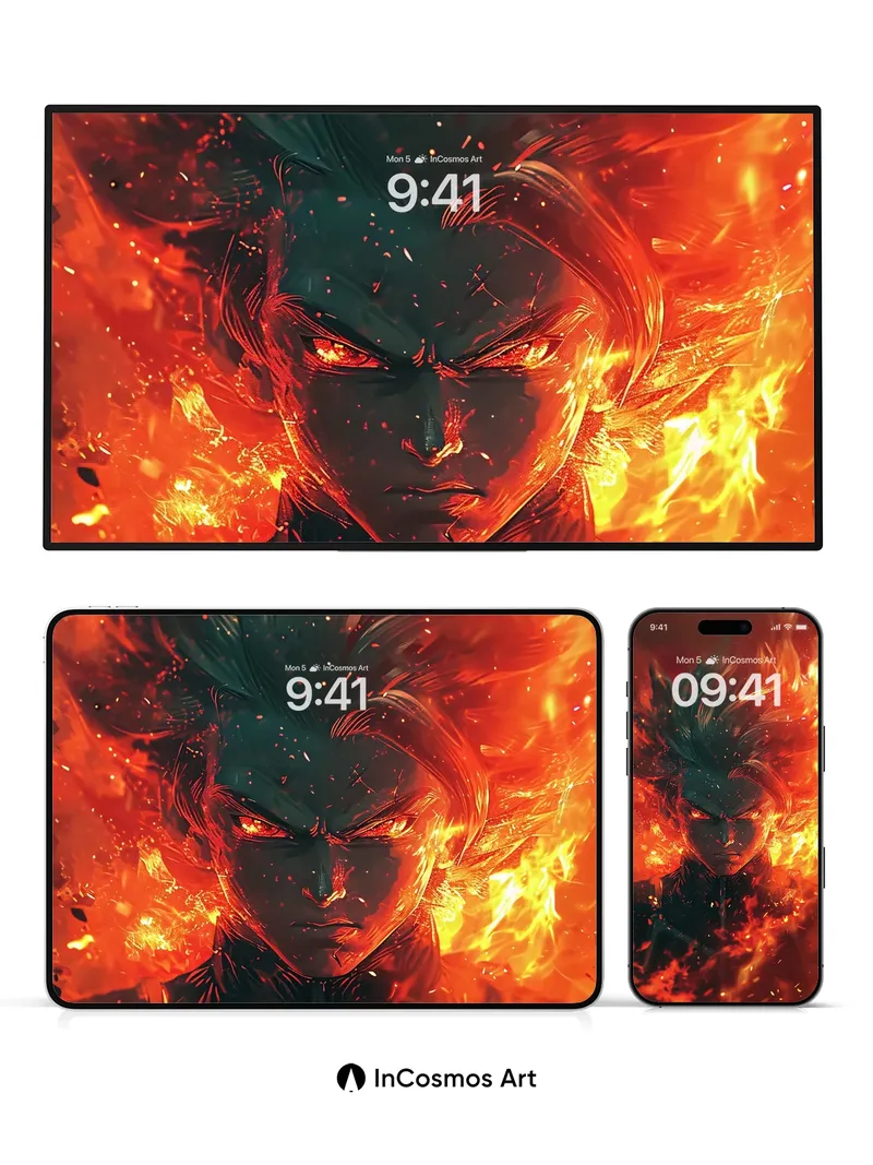 Blazing Fury Wallpaper with Inferno Hair