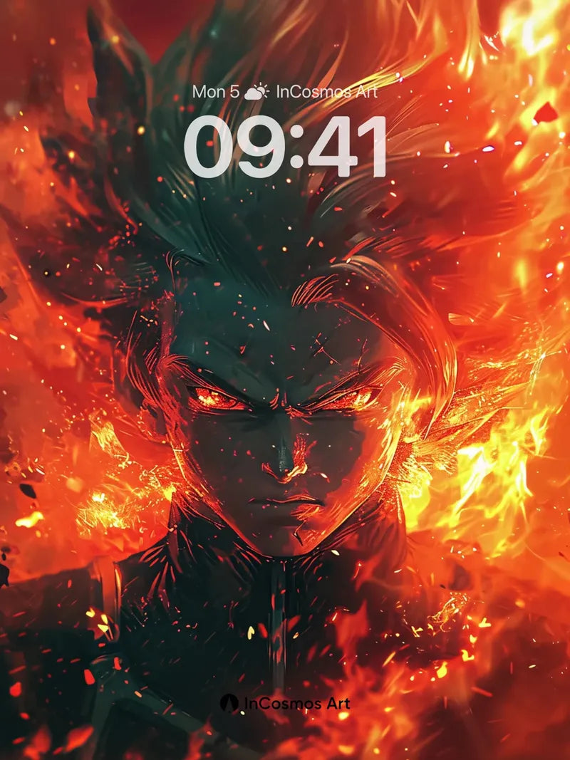 Blazing Fury Wallpaper with Inferno Hair