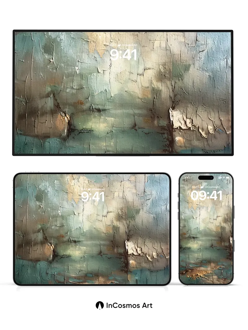 Weathered Canvas Wallpaper with Cracked Light