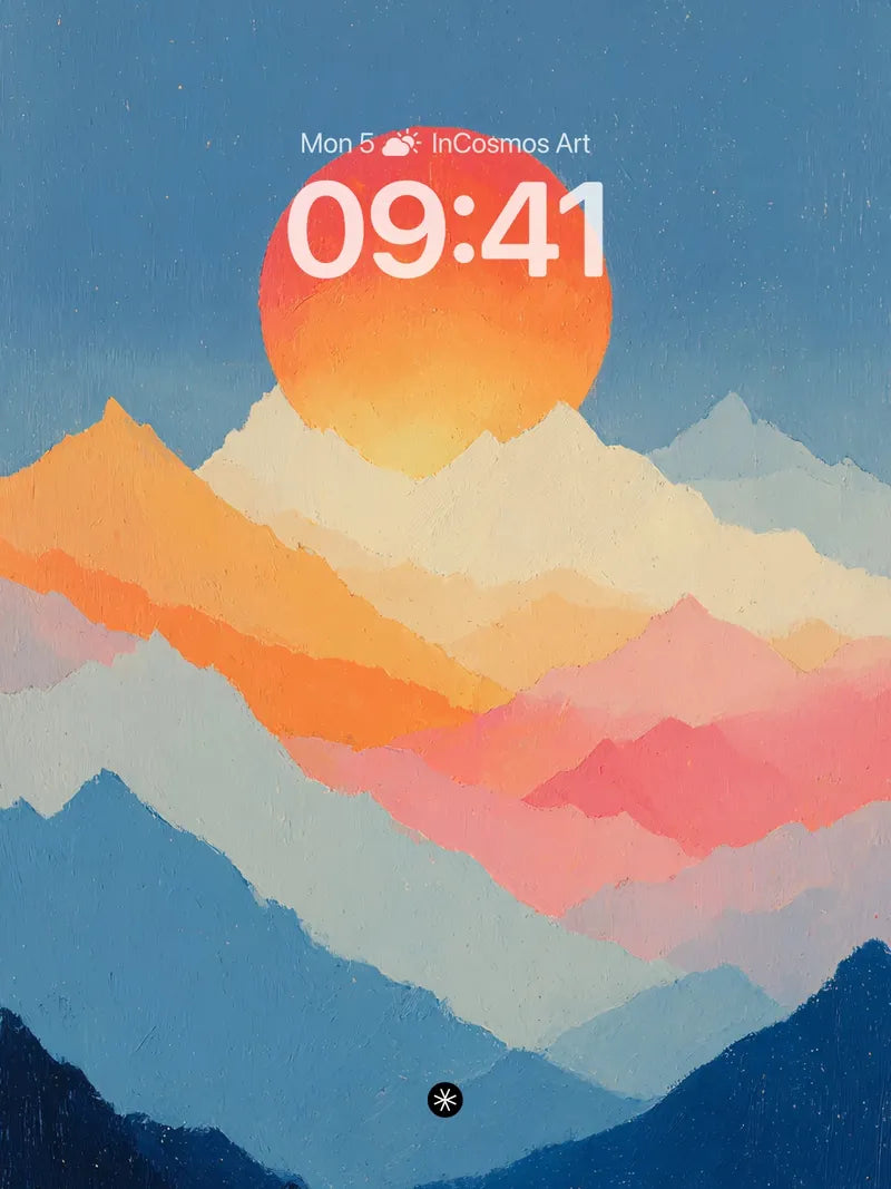 Serene Gradient Mountain Wallpaper in Twilight Haze wallpaper for iPhone, iPad & Mac