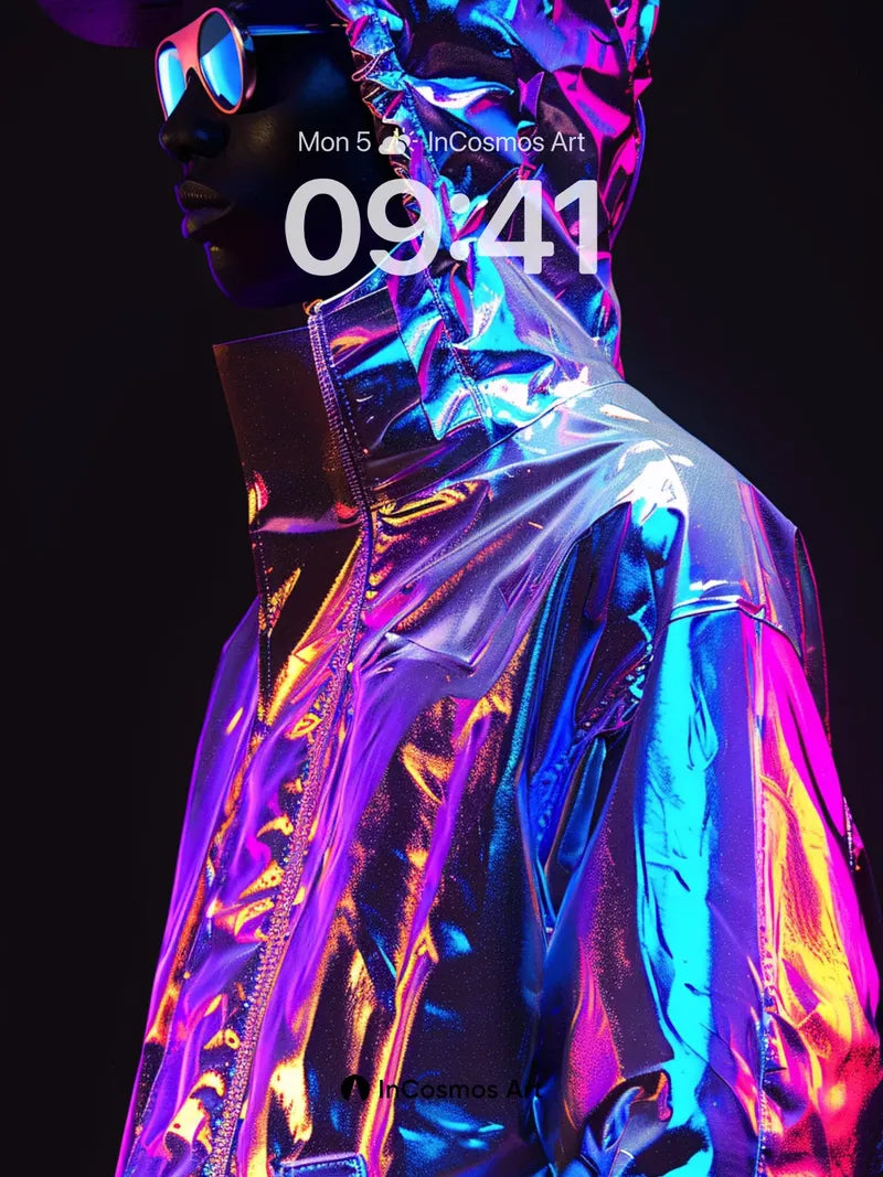 Neon Mirage Wallpaper with Holographic Sheen