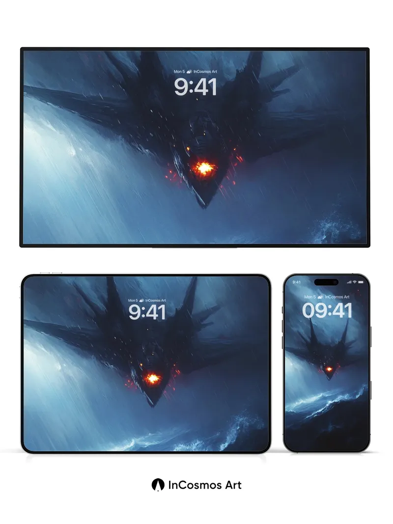 Stormborn Dragon Wallpaper with Fiery Core