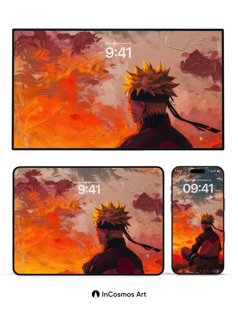 Crimson Skyline Wallpaper with Spiky Silhouette