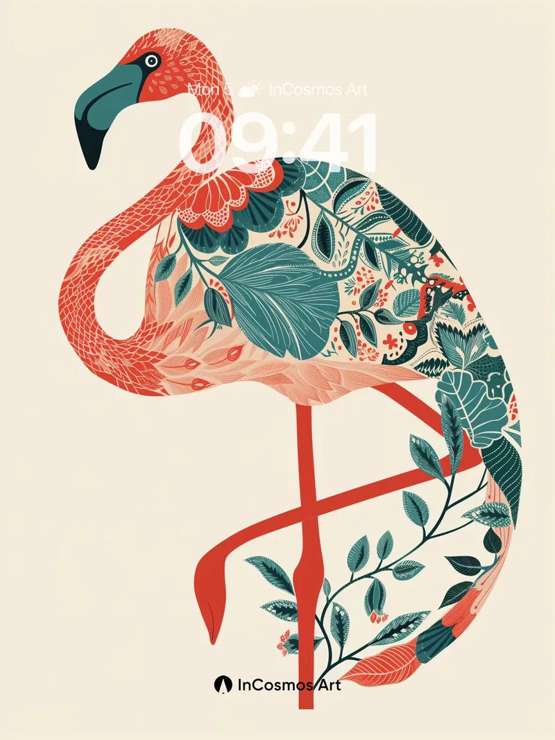 Tropical Tapestry Wallpaper with Flamingo Bloom