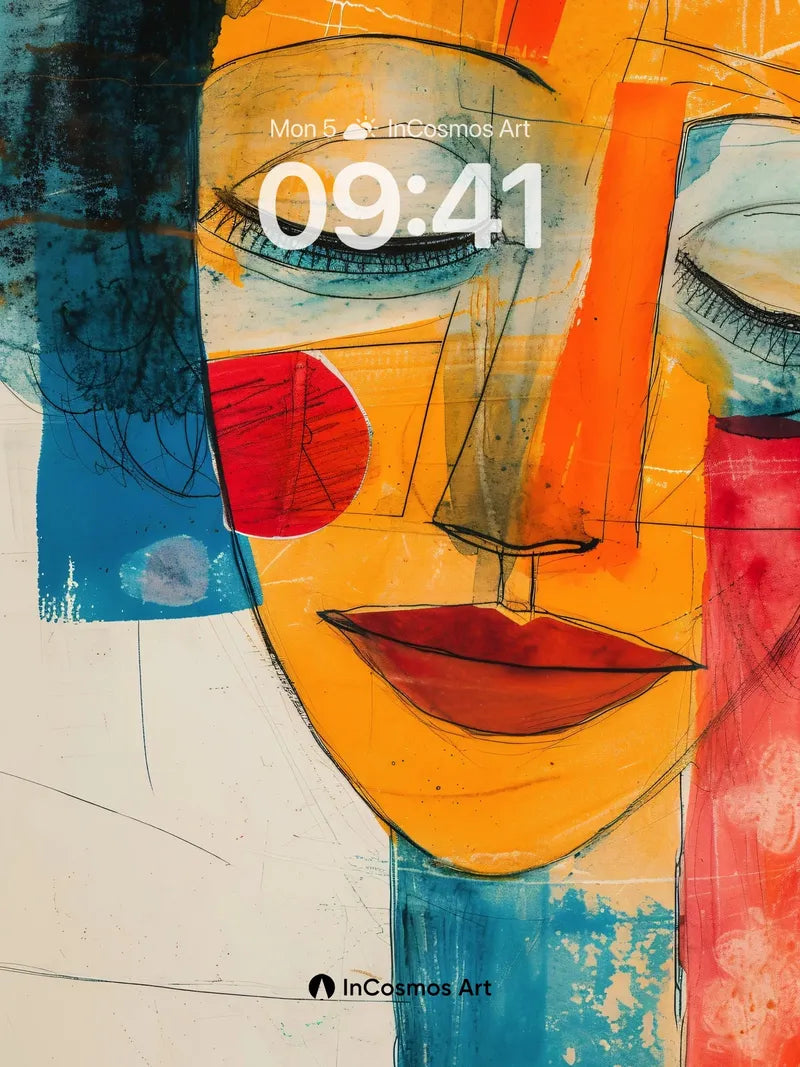 Cubist Dream Wallpaper with Brushstroke Echoes wallpaper for iPhone, iPad & Mac