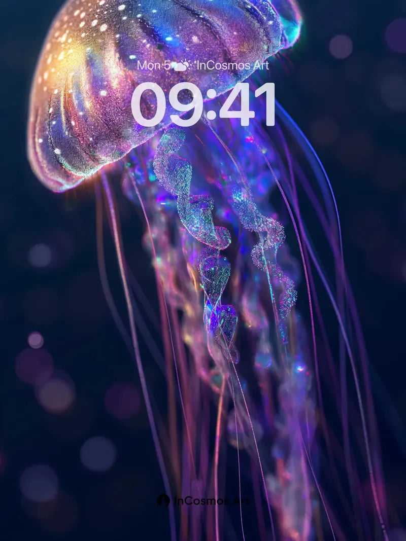 Luminous Depths Wallpaper with Bioluminescent Pulse