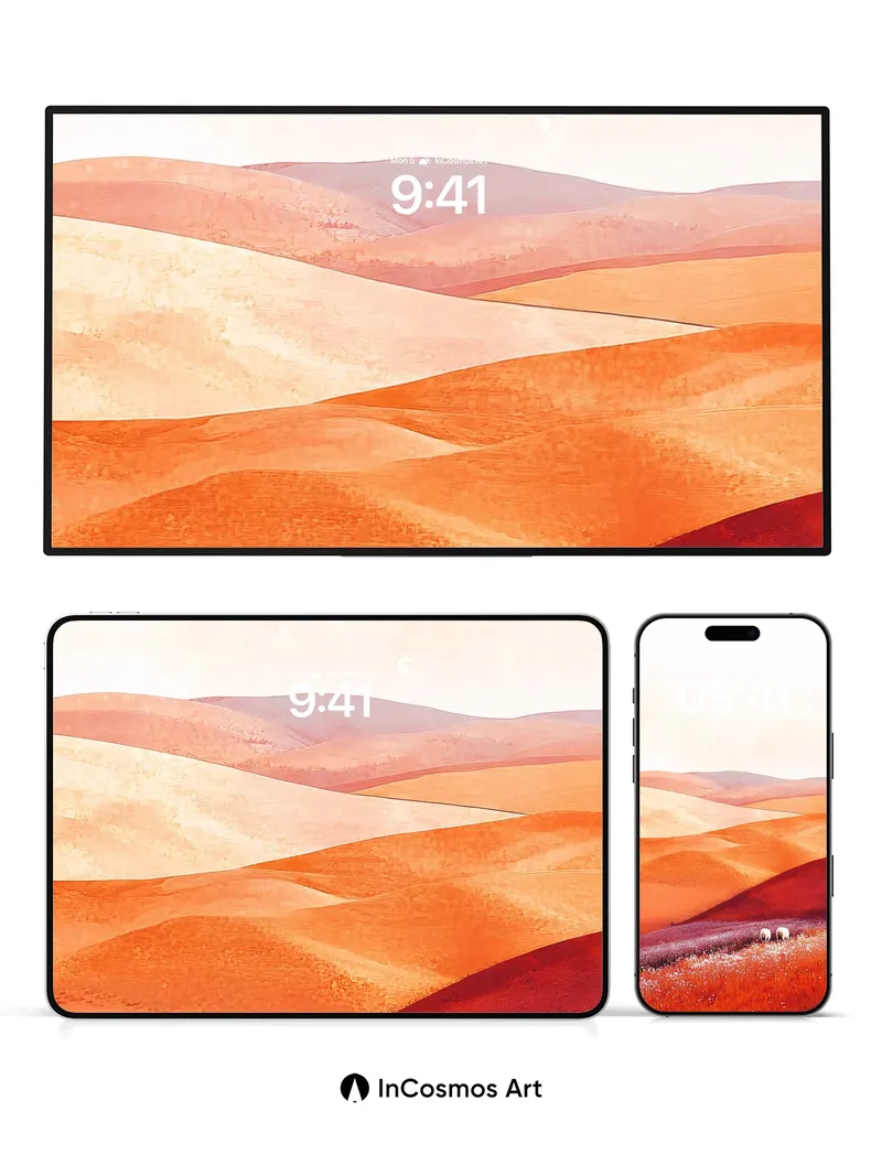 Serenity Dunes Wallpaper with Whispering Sheep