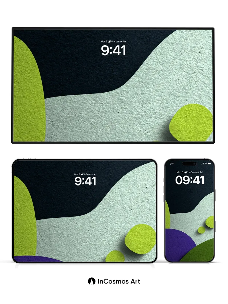 Muted Horizon Wallpaper with Textured Forms