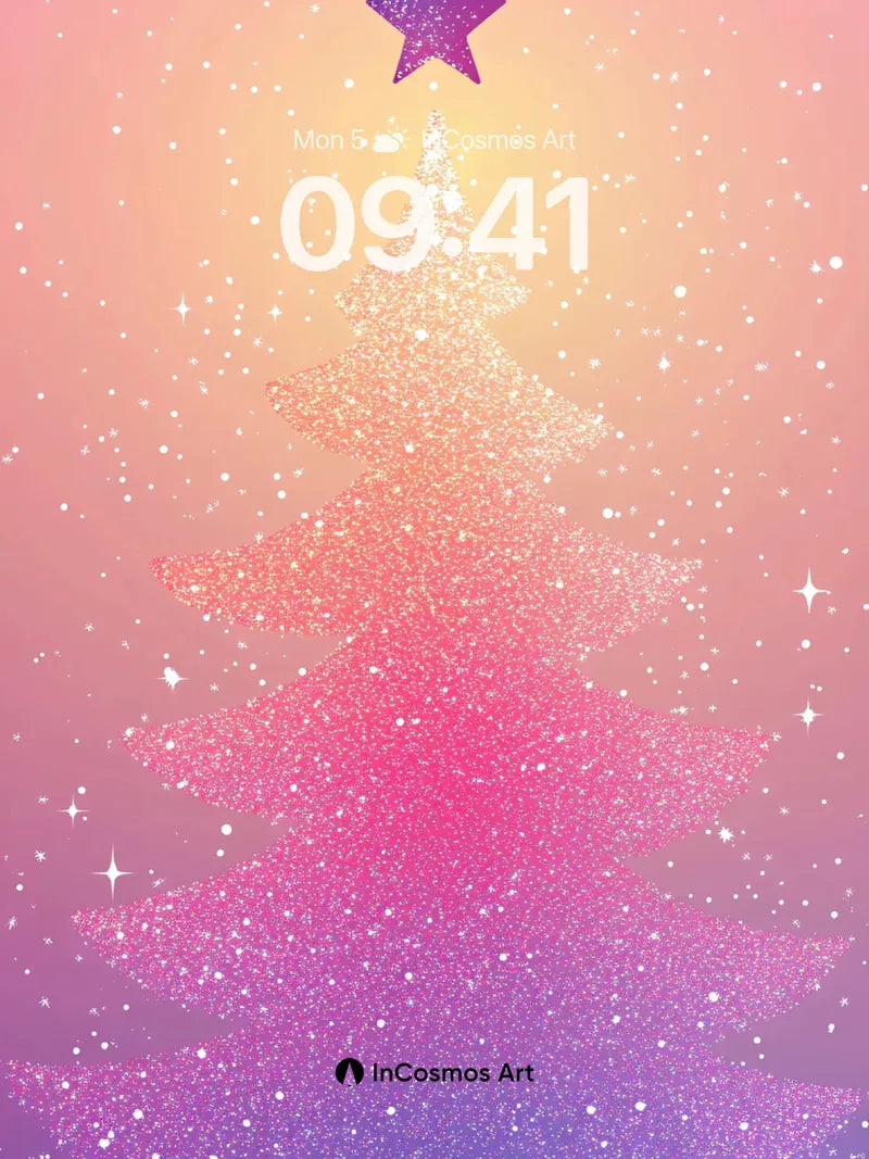 Glittering Prism Christmas Tree Wallpaper with Starlight Crown