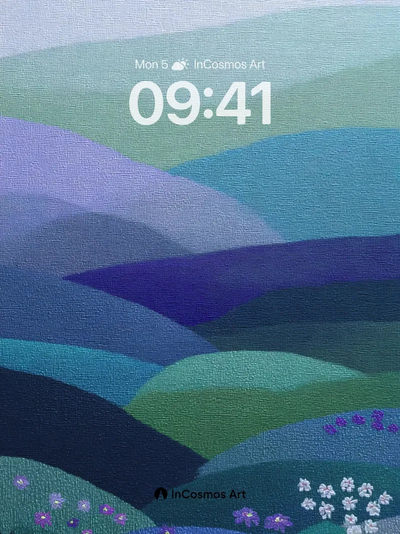 Serenity Wave Wallpaper with Velvet Hills