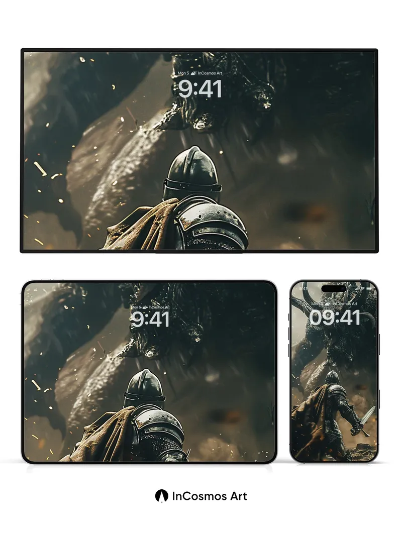 Iron Resolve Wallpaper with Dragon's Shadow