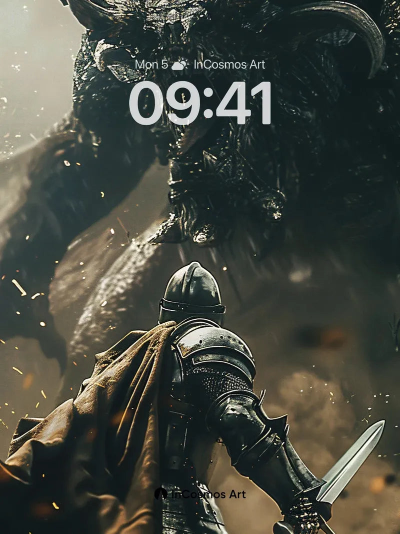 Iron Resolve Wallpaper with Dragon's Shadow