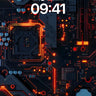 Neon Circuit Wallpaper with Pulse Lights wallpaper for iPhone, iPad & Mac