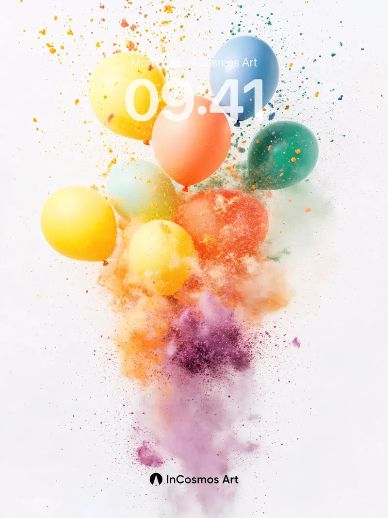 Floating Color Burst Wallpaper with Powdered Light wallpaper for iPhone, iPad & Mac