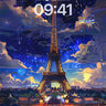 Starry Eiffel Wallpaper with Firework Echoes wallpaper for iPhone, iPad & Mac