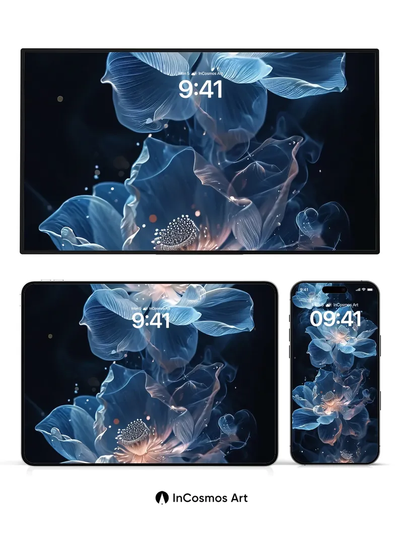 Luminous Bloom Wallpaper with Ethereal Petals