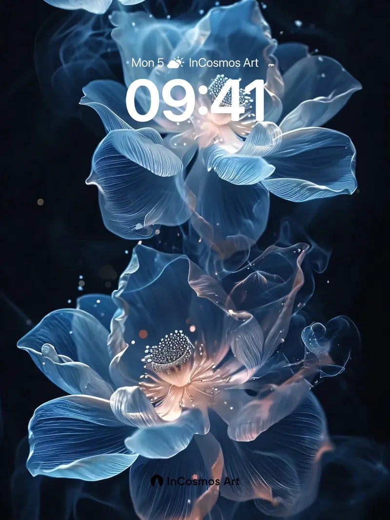 Luminous Bloom Wallpaper with Ethereal Petals wallpaper for iPhone, iPad & Mac