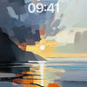 Serenity Reflection Wallpaper with Cubist Sky wallpaper for iPhone, iPad & Mac