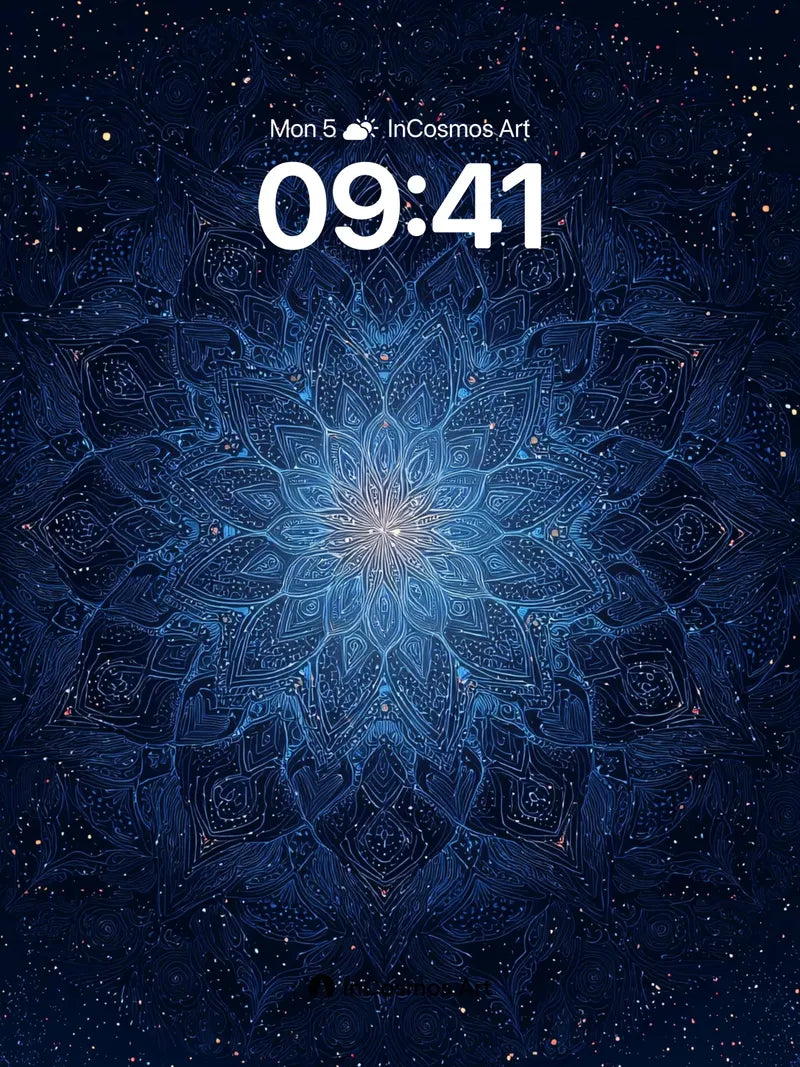 Cosmic Mandala Wallpaper with Starlit Veins wallpaper for iPhone, iPad & Mac