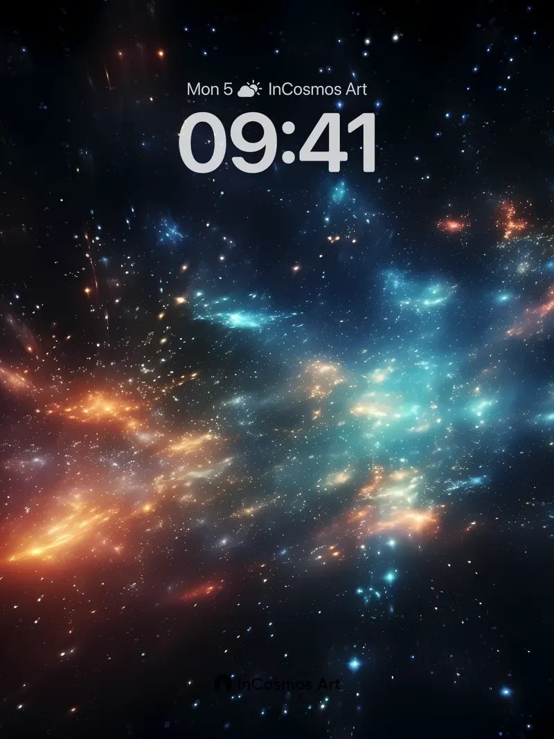 Cosmic Ember Wallpaper with Nebula Veils