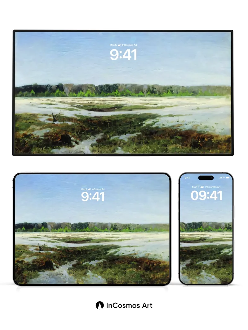 Serenity Marsh Wallpaper with Soft Light Drift