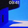 Cobalt Curve Wallpaper with Floating Shadows wallpaper for iPhone, iPad & Mac