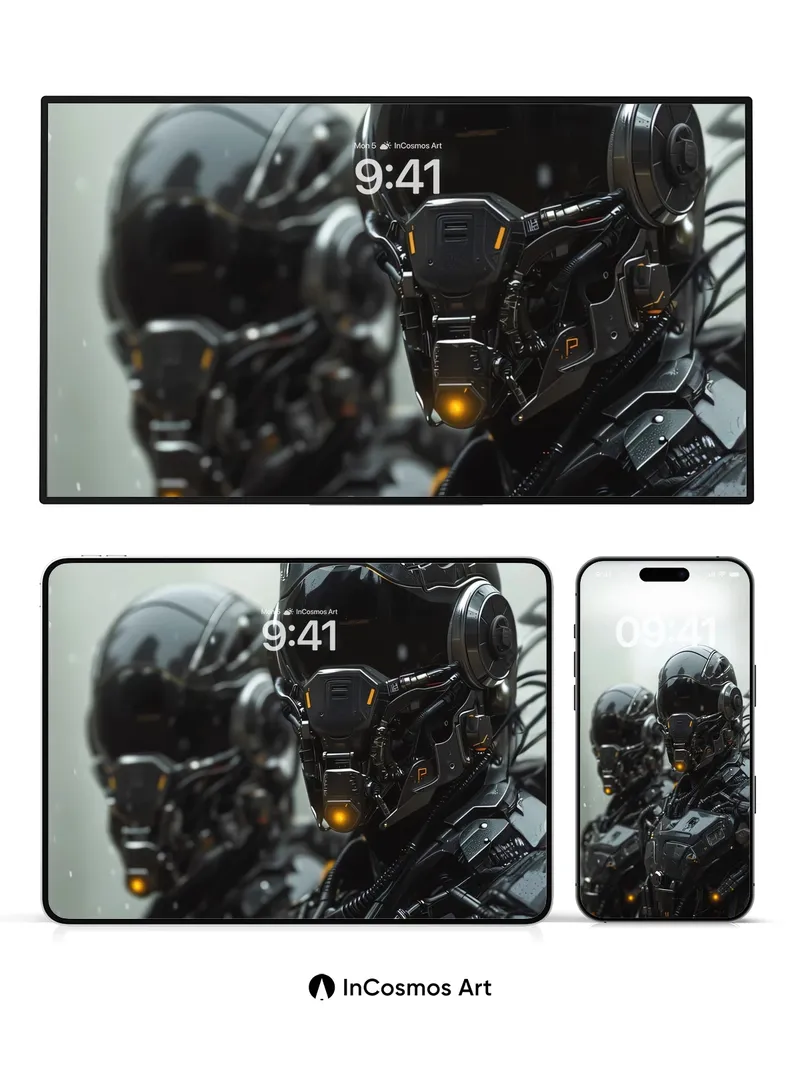 Neon Shadow Wallpaper with Mechanical Breath