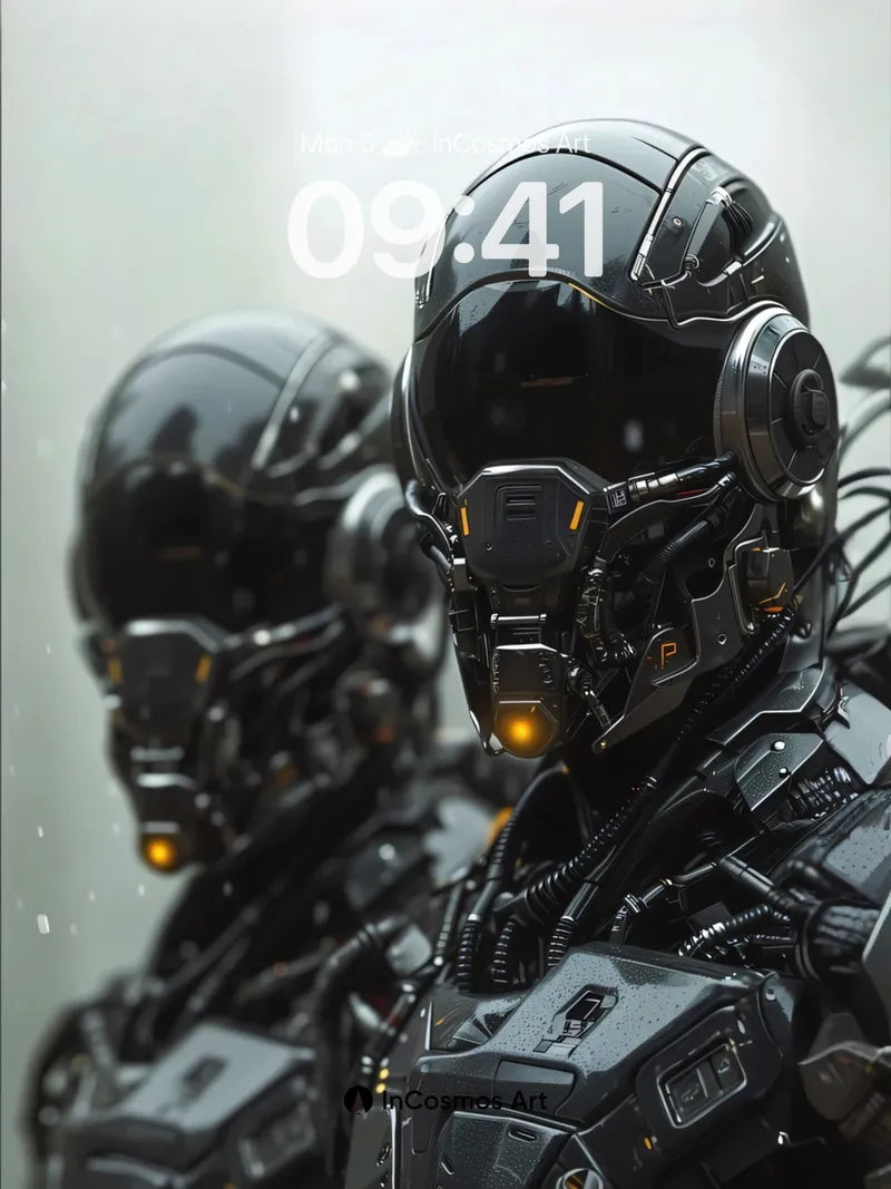 Neon Shadow Wallpaper with Mechanical Breath