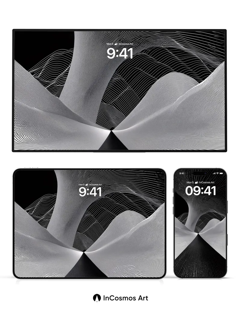 Void Pulse Wallpaper with Fractal Lines