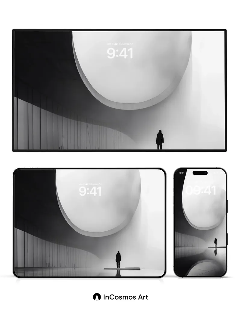 Silent Horizon Wallpaper with Floating Light