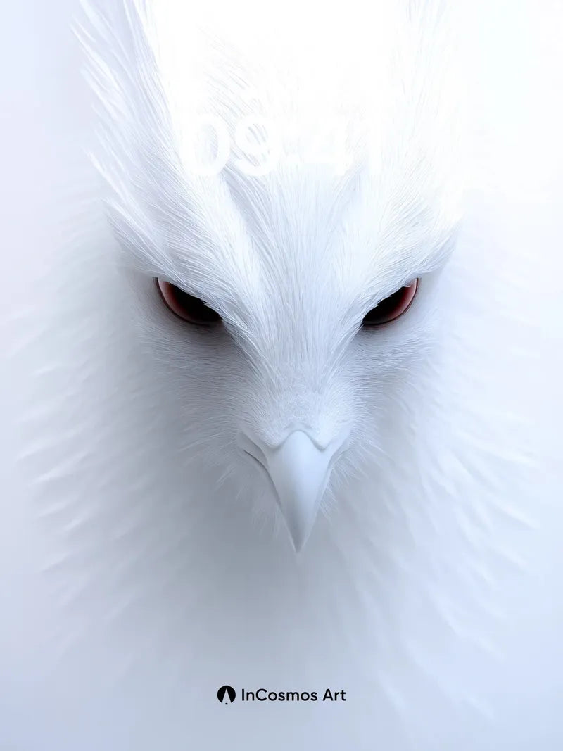 Frost Gaze Wallpaper with Crimson Eyes