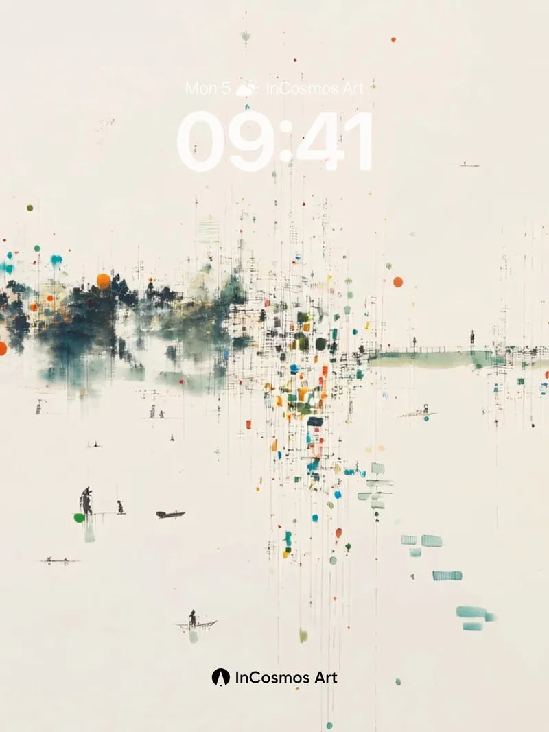 Floating Echoes Wallpaper with Cosmic Speckles wallpaper for iPhone, iPad & Mac
